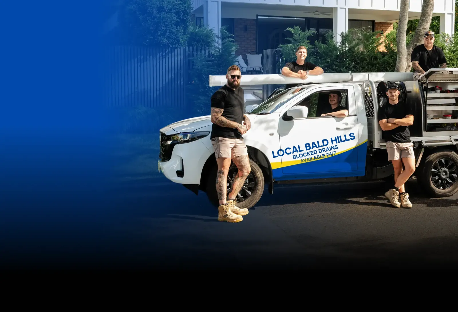 Local Bald Hills Blocked Drains team with the ute